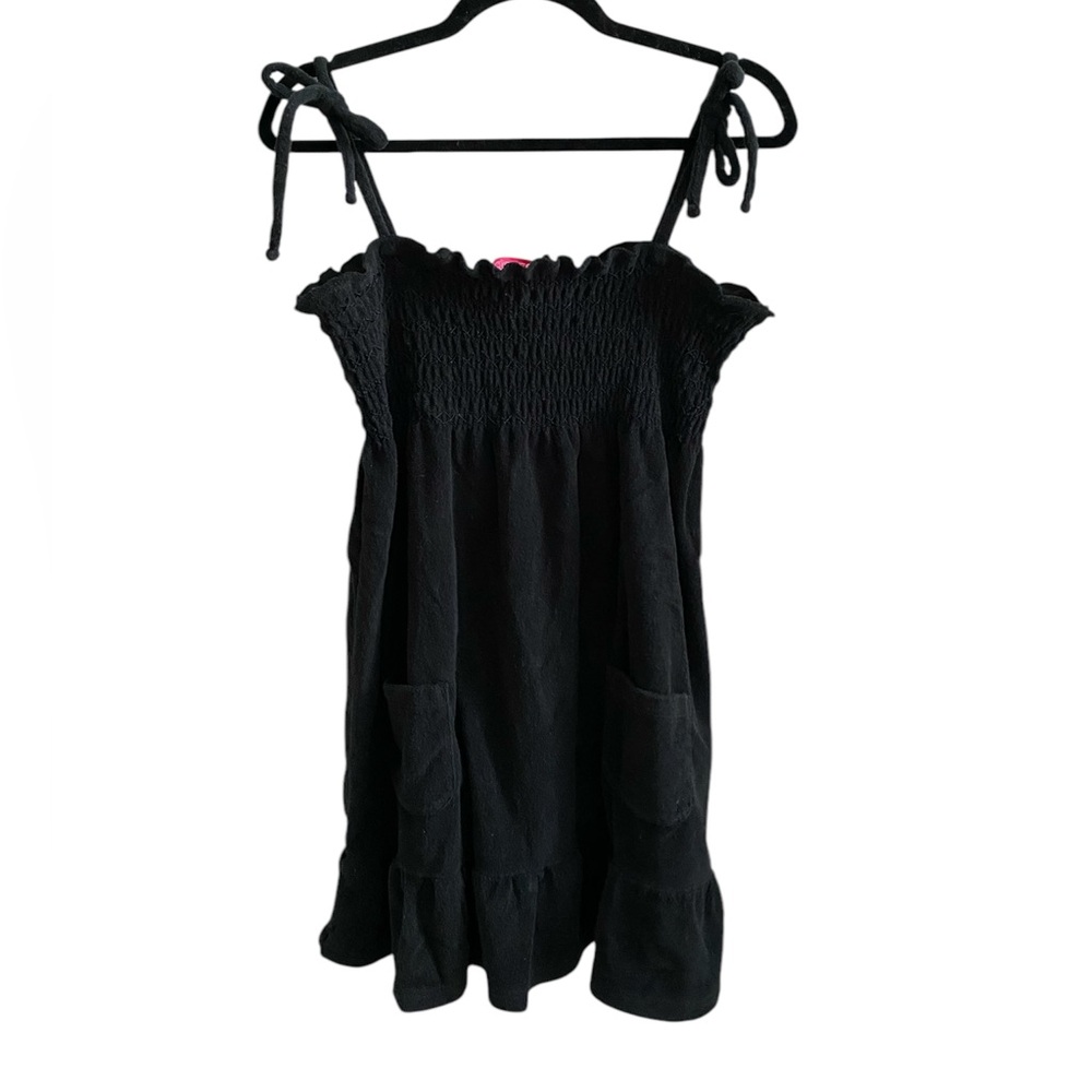 Towel-like black dress